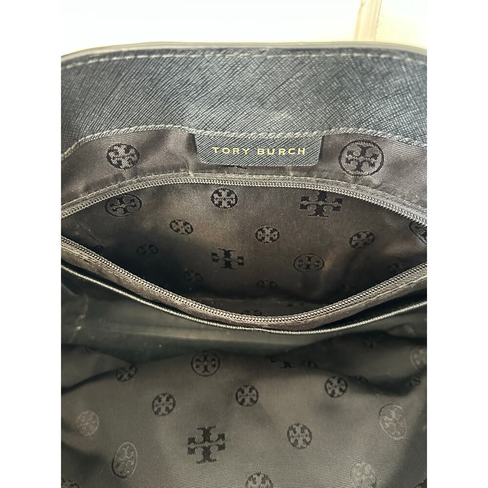 Tory Burch Emerson Black Tote Gold Hardware EUC w FLAWED STRAPS - Picture 10 of 16